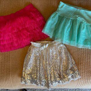 Girls Skirt Bundle Size 6-8 Justice Circo Cherokee Sequin Tulle Sparkle Lot of 3